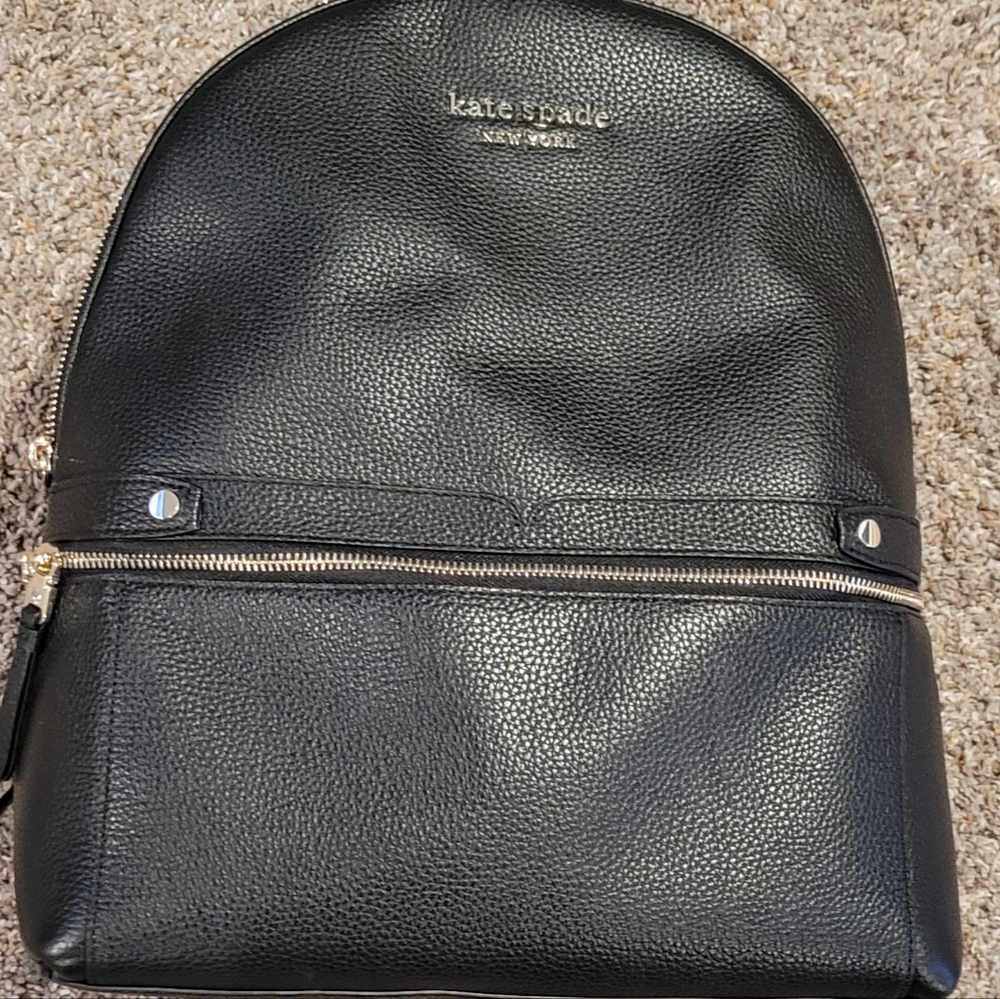 Kate Spade Black Leather Backpack